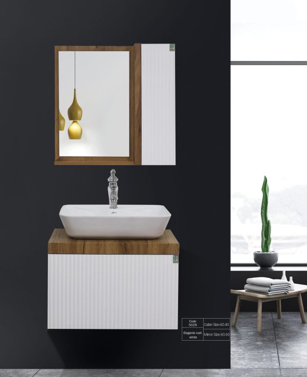 روشویی کابینتی کاکتوس مدل الگانت رنگ سفید راش 5029