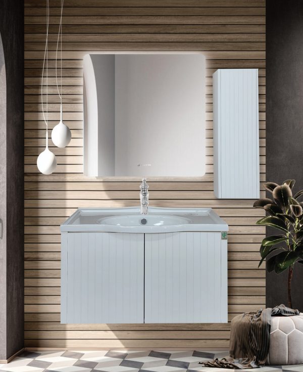 روشویی کابینتی کاکتوس مدل Elena 80 رنگ طوسی  کد7019